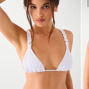 Frankie’s bikinis 	
Lumia Triangle Eyelet Bikini Top - Angel